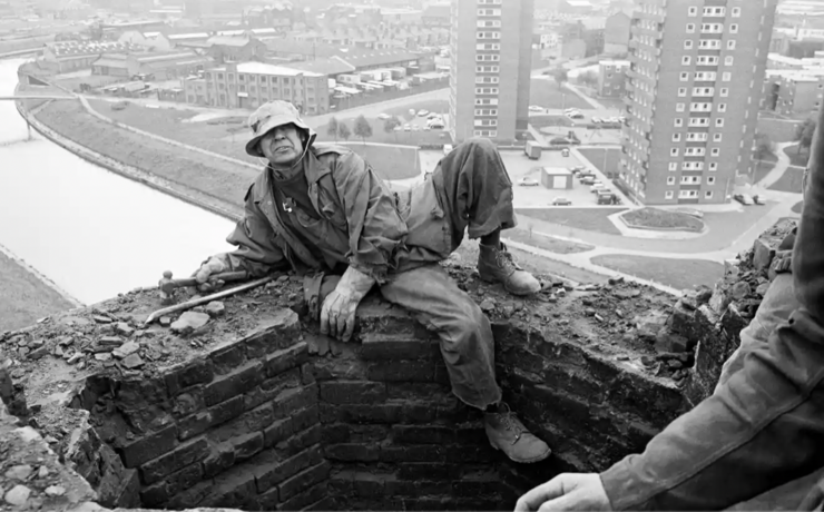 A steeplejack takes a break in midair – Daniel Meadows’ best photograph | Photography | The Guardian