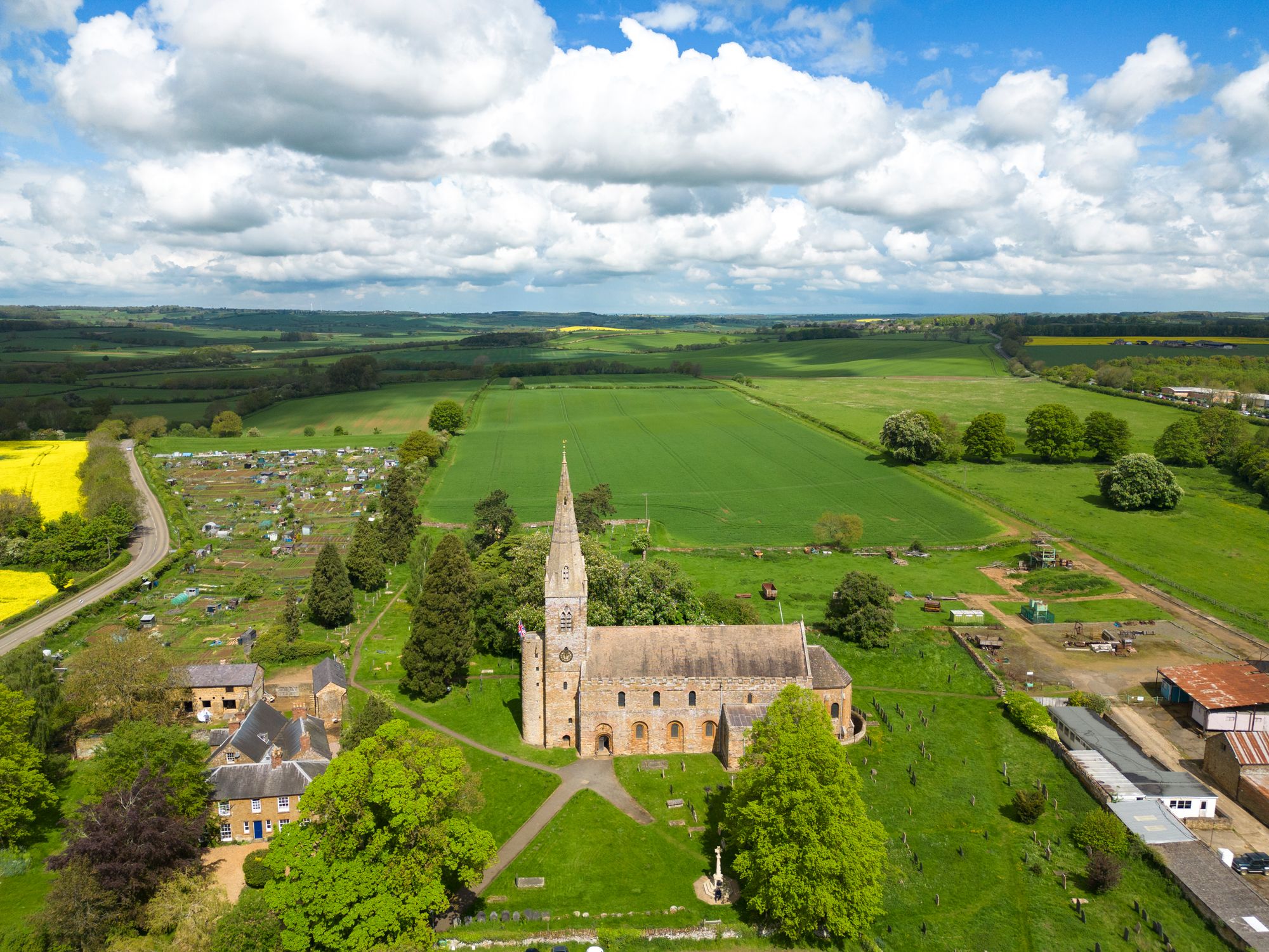 Aerial Video of All Saints, Brixworth