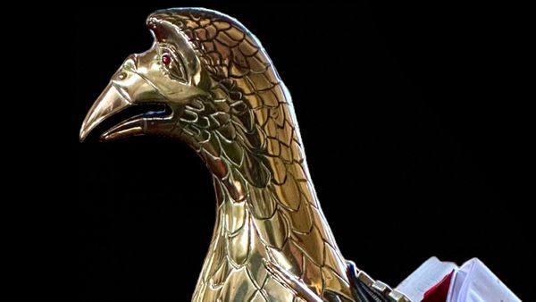 Sine Loco - C15th brass eagle lectern, Chipping Campden