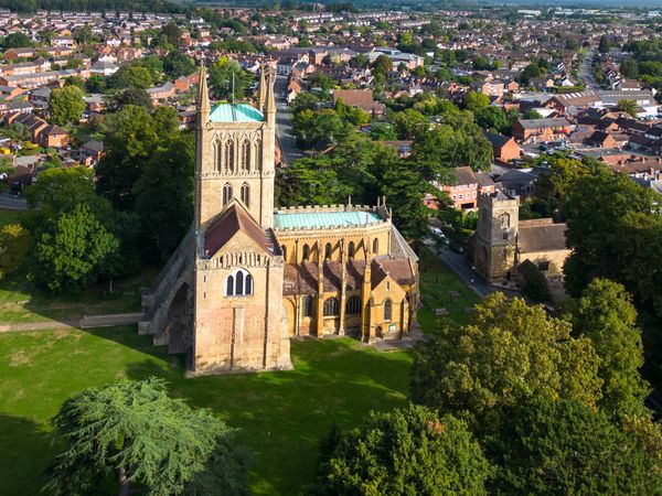 Aerial Video of Pershore Abbey, Worcestershire